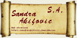 Sandra Akifović vizit kartica
